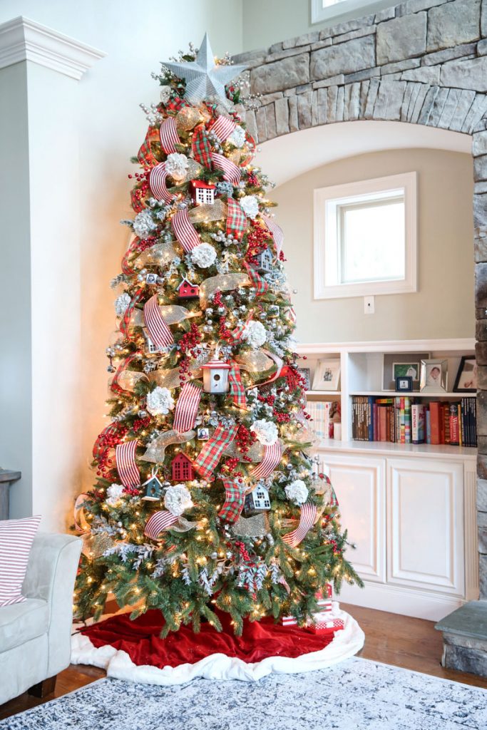 Decorate a tree with ribbon